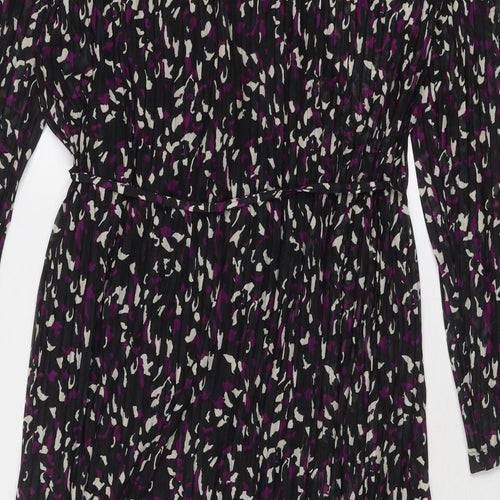 Marks and Spencer Womens Black Animal Print Polyester A-Line Size 20 Round Neck Pullover