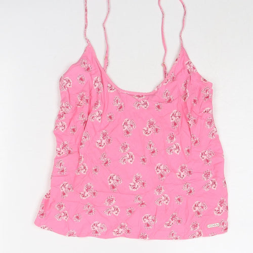 Marks and Spencer Womens Pink Floral Viscose Camisole Tank Size 6 Scoop Neck