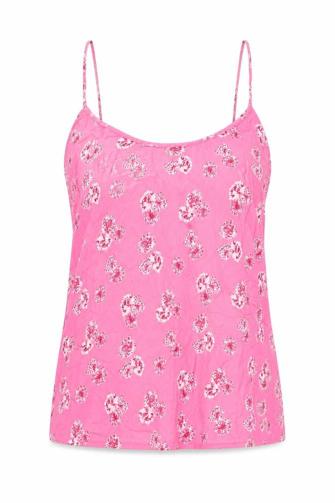 Marks and Spencer Womens Pink Floral Viscose Camisole Tank Size 6 Scoop Neck