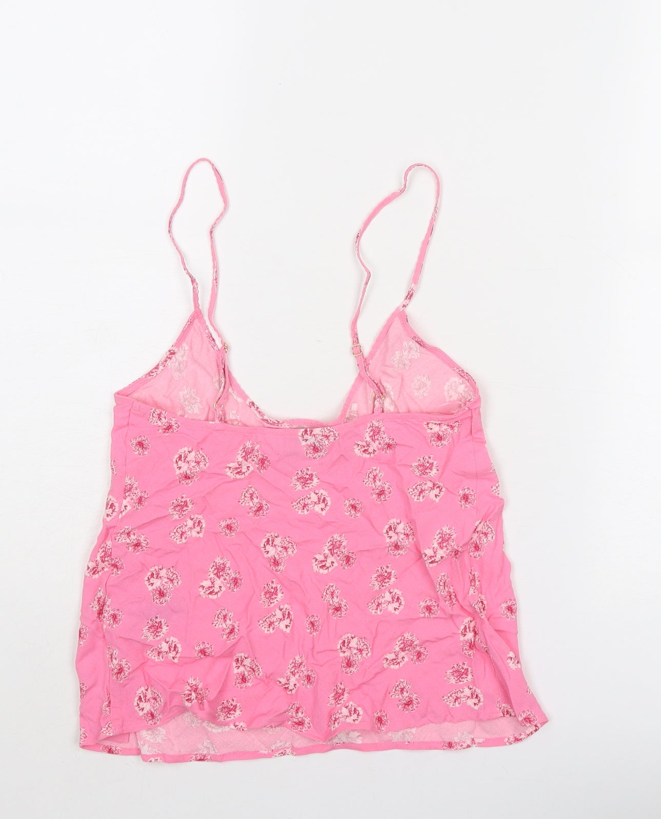 Marks and Spencer Womens Pink Floral Viscose Camisole Tank Size 6 Scoop Neck