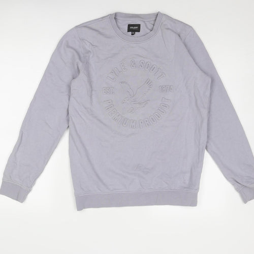 Lyle & Scott Boys Grey Cotton Pullover Sweatshirt Size 14-15 Years Pullover