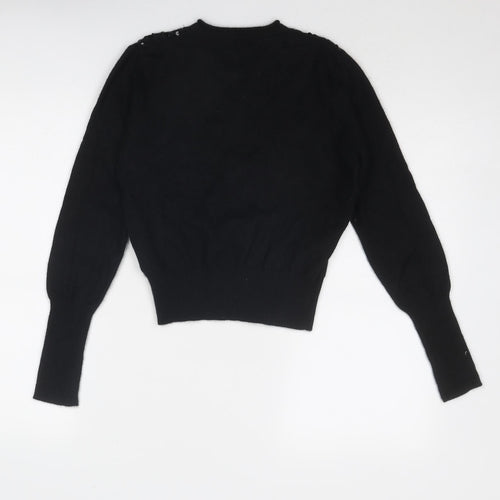 Marella Womens Black V-Neck Angora Cardigan Jumper Size M