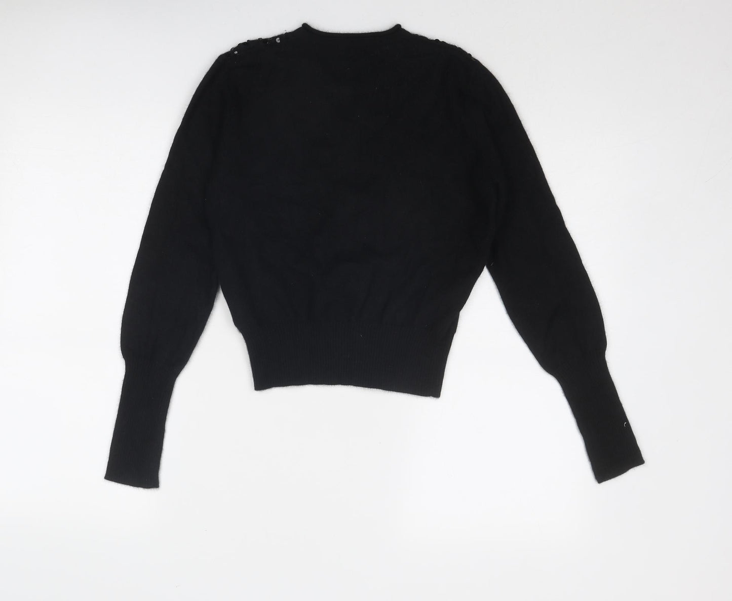 Marella Womens Black V-Neck Angora Cardigan Jumper Size M