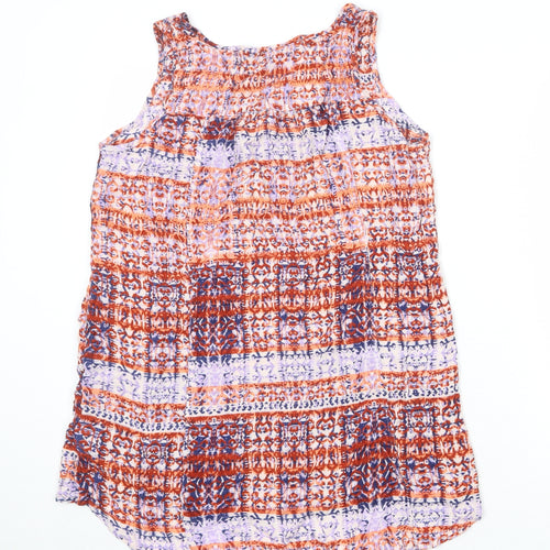 Fat Face Womens Multicoloured Geometric Viscose Basic Tank Size 16 Boat Neck