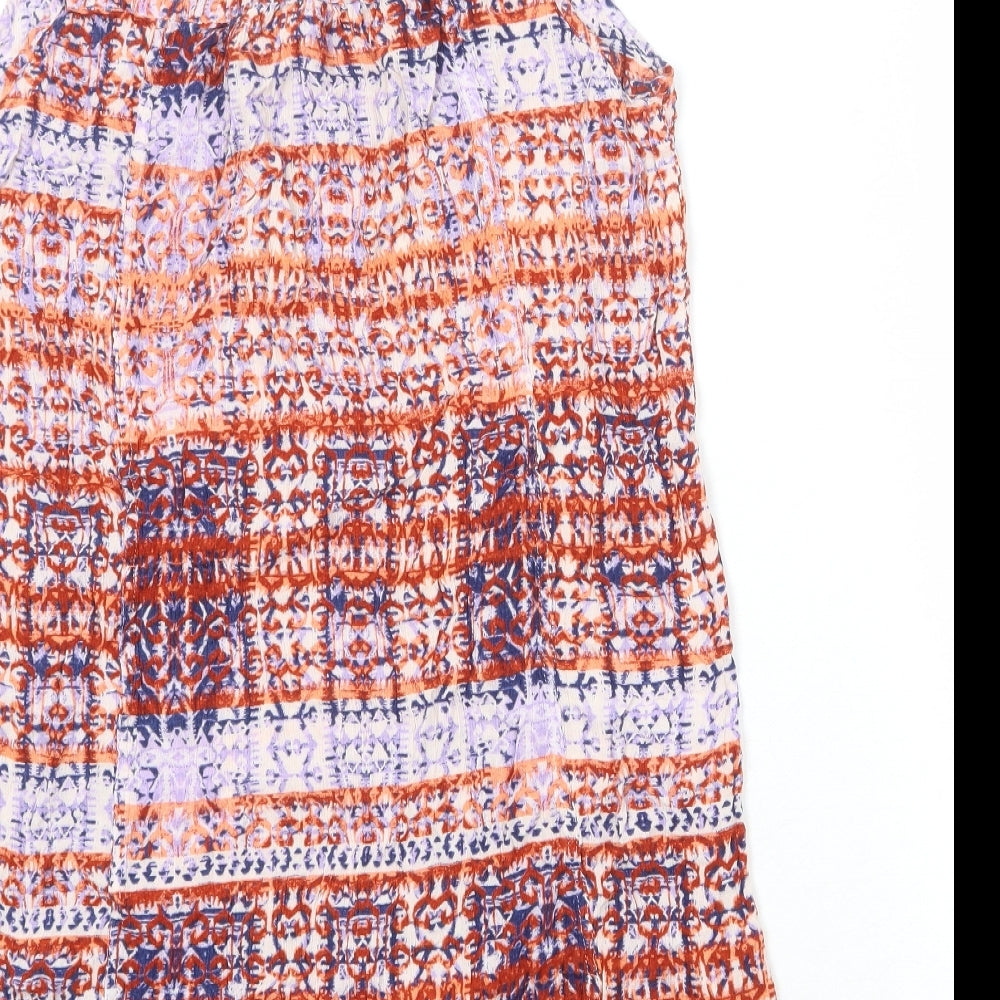 Fat Face Womens Multicoloured Geometric Viscose Basic Tank Size 16 Boat Neck