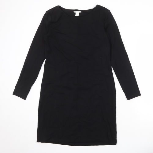 H&M Womens Black Viscose A-Line Size M Round Neck Pullover