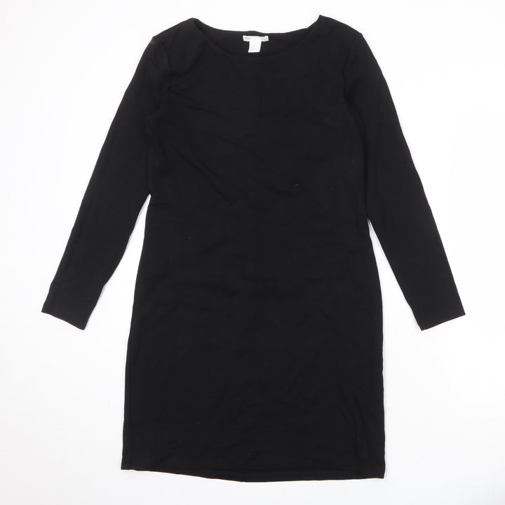 H&M Womens Black Viscose A-Line Size M Round Neck Pullover