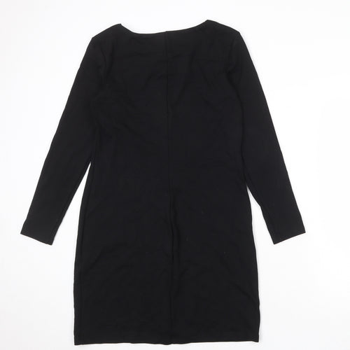 H&M Womens Black Viscose A-Line Size M Round Neck Pullover