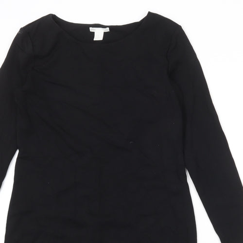 H&M Womens Black Viscose A-Line Size M Round Neck Pullover