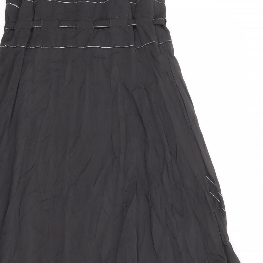 Zara Womens Grey Polyester Slip Dress Size S Round Neck Pullover