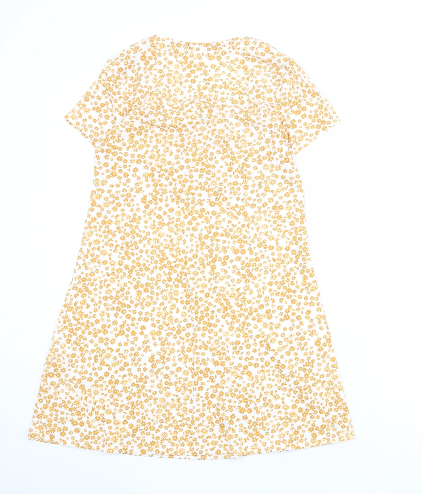 Cotton On Womens Orange Floral Polyester T-Shirt Dress Size XS Round Neck Pullover