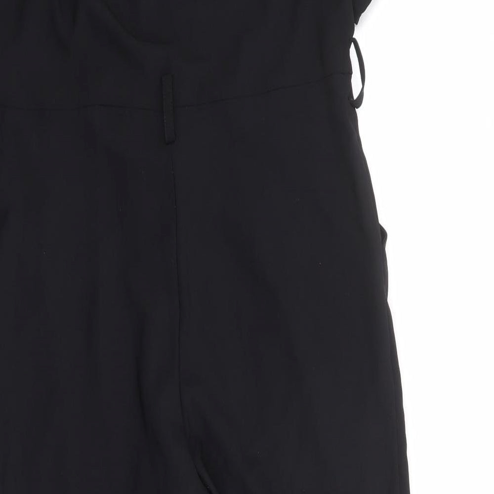 Zara Womens Black Polyester Jumpsuit One-Piece Size XS Zip
