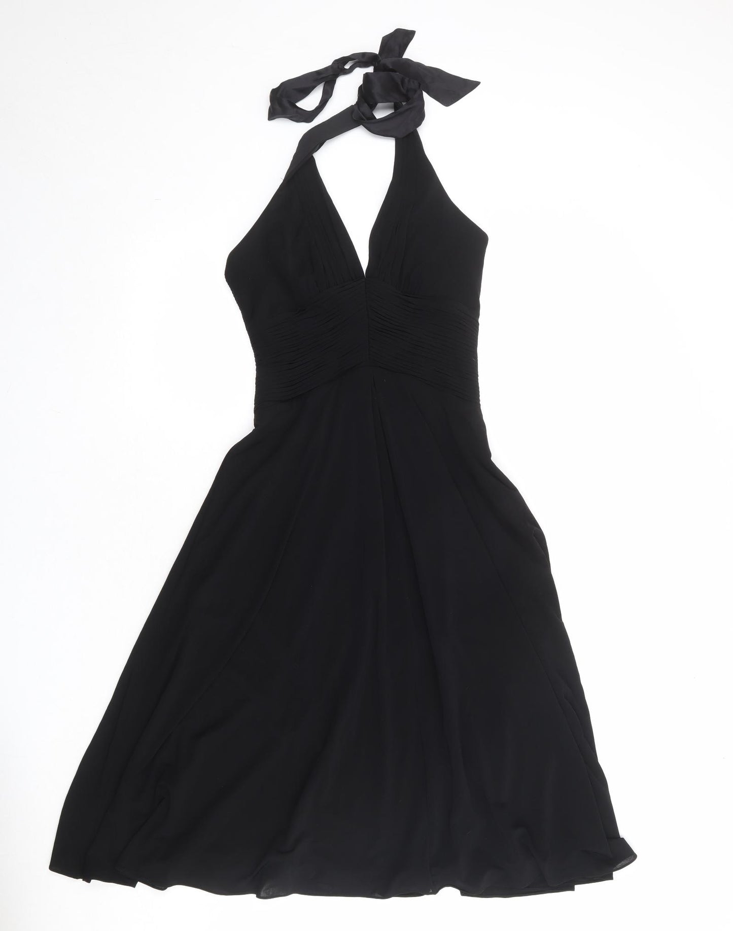 Coast Womens Black Acetate Fit & Flare Size 8 Halter Zip