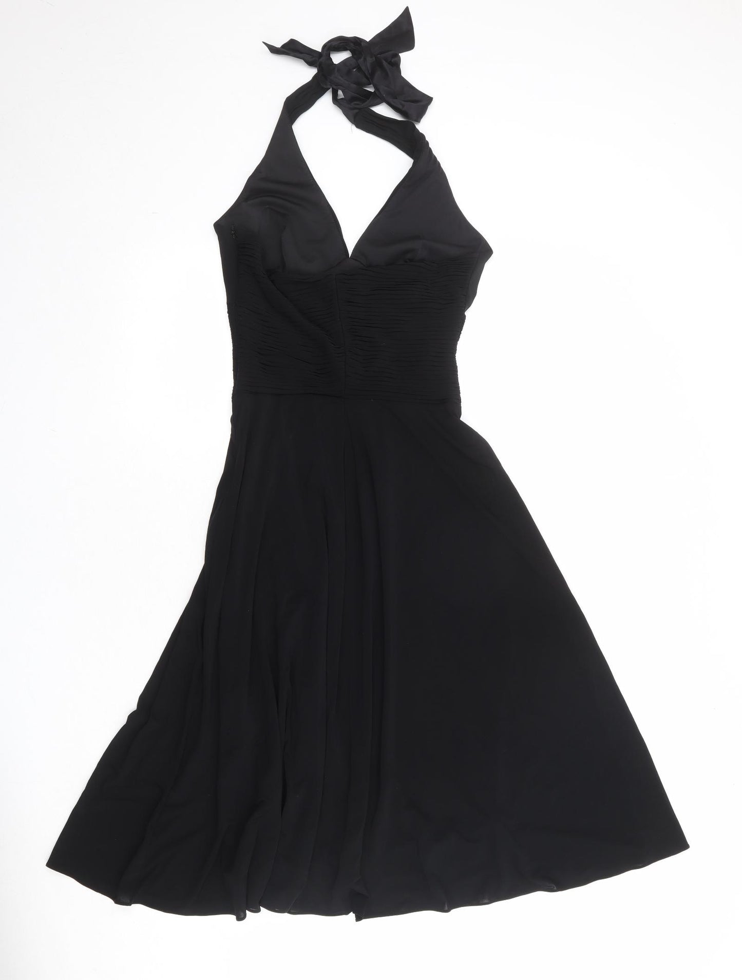 Coast Womens Black Acetate Fit & Flare Size 8 Halter Zip