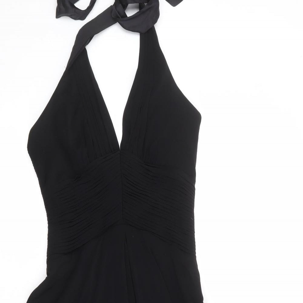 Coast Womens Black Acetate Fit & Flare Size 8 Halter Zip