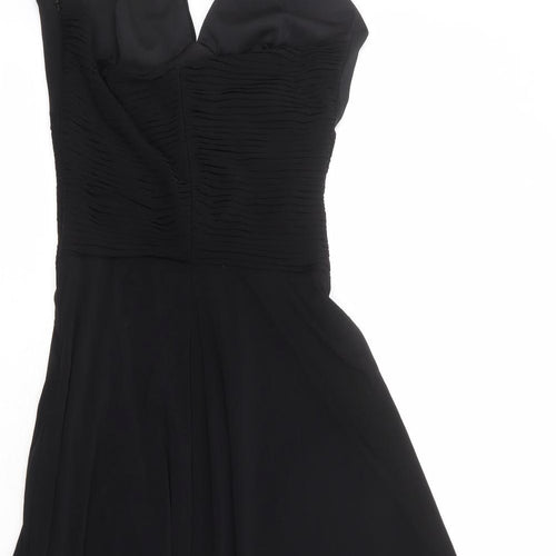 Coast Womens Black Acetate Fit & Flare Size 8 Halter Zip