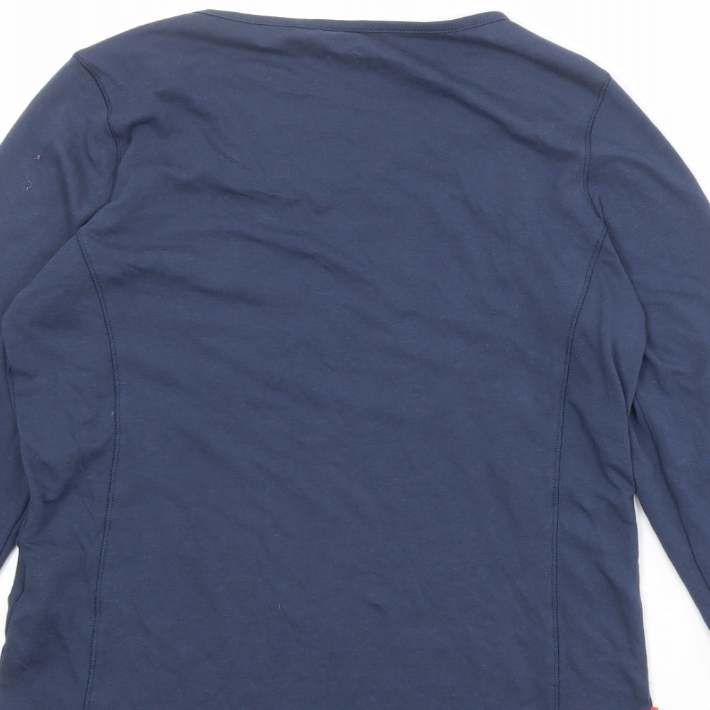 Craghoppers Womens Blue Polyester Basic T-Shirt Size 12 Scoop Neck
