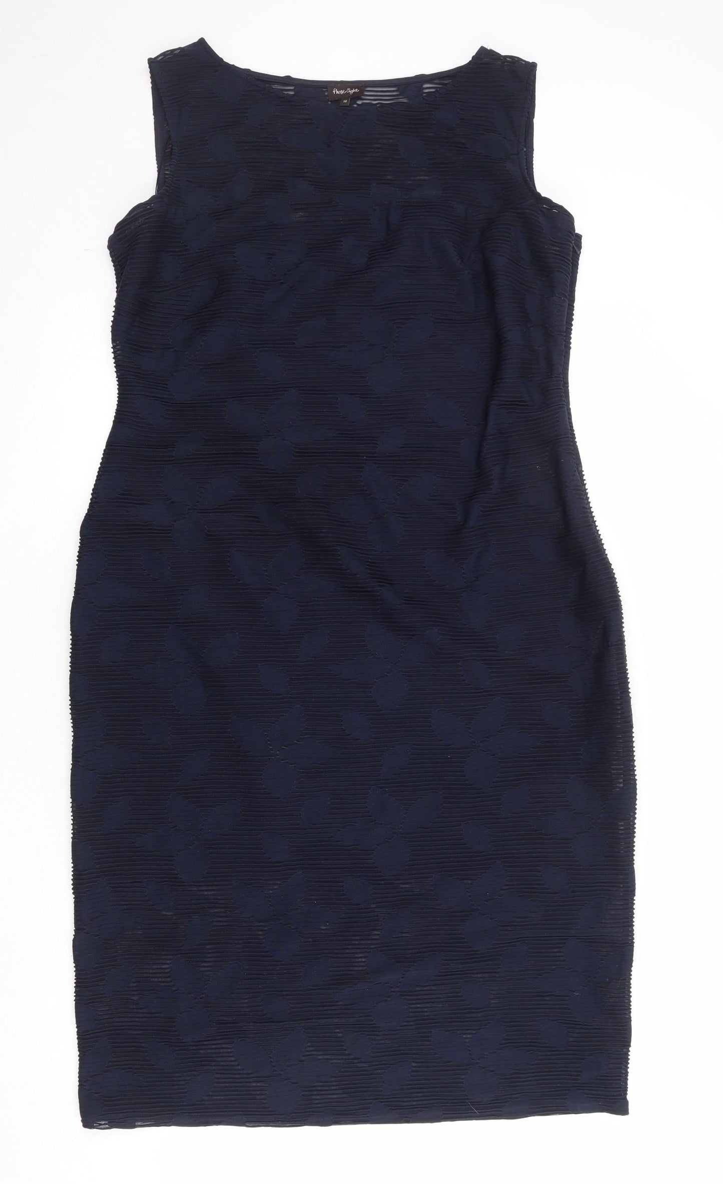 Phase Eight Womens Blue Geometric Polyester Shift Size 18 Round Neck Zip