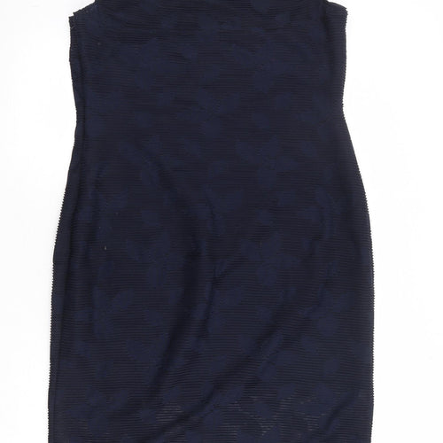 Phase Eight Womens Blue Geometric Polyester Shift Size 18 Round Neck Zip