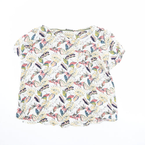 Roman Womens Multicoloured Geometric Viscose Basic T-Shirt Size 18 Boat Neck - Leaf Pattern