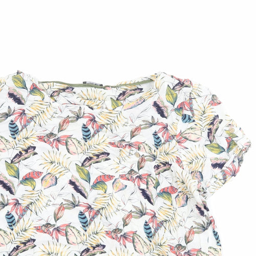 Roman Womens Multicoloured Geometric Viscose Basic T-Shirt Size 18 Boat Neck - Leaf Pattern