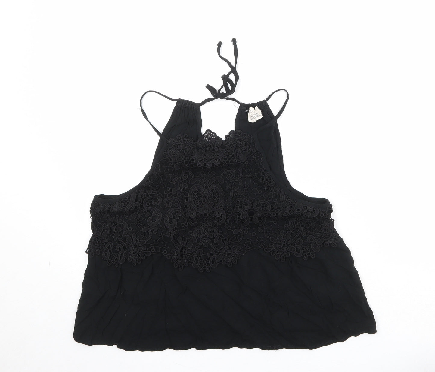 Pins & Needles Womens Black Viscose Basic Tank Size L Halter