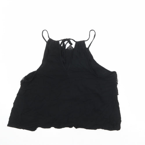 Pins & Needles Womens Black Viscose Basic Tank Size L Halter