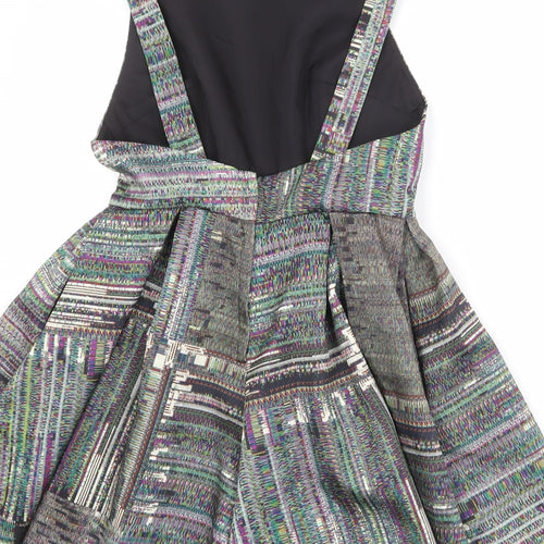 H&M Womens Multicoloured Geometric Polyester Playsuit One-Piece Size 12 Button