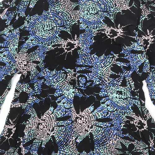 Marks and Spencer Womens Multicoloured Geometric Viscose Basic Blouse Size 6 Boat Neck