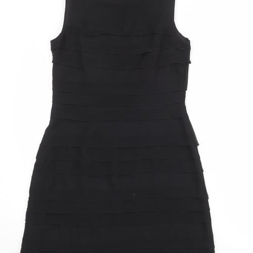 Et Vous Womens Black Polyester Shift Size 10 Round Neck Zip