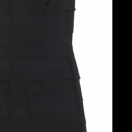 Et Vous Womens Black Polyester Shift Size 10 Round Neck Zip