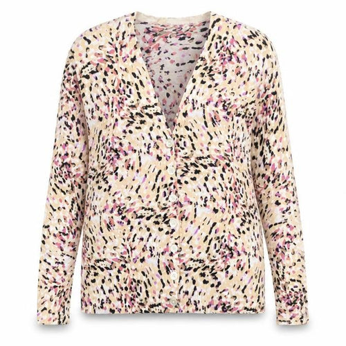 Wishbone Womens Multicoloured V-Neck Geometric Cotton Cardigan Jumper Size M