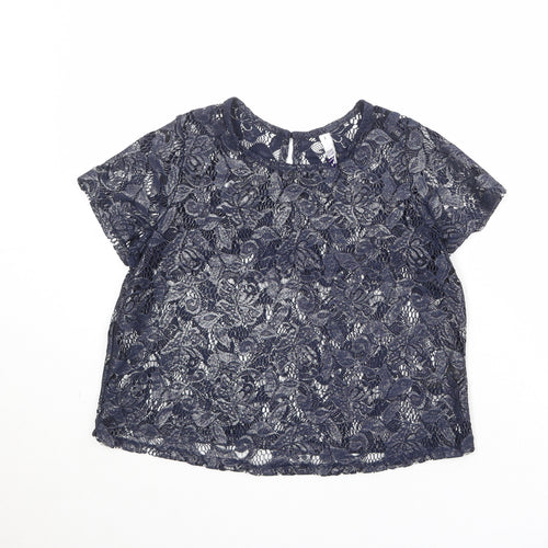 Debenhams Womens Blue Polyester Basic Blouse Size 8 Boat Neck