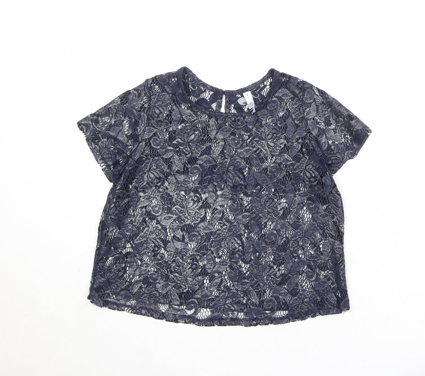 Debenhams Womens Blue Polyester Basic Blouse Size 8 Boat Neck