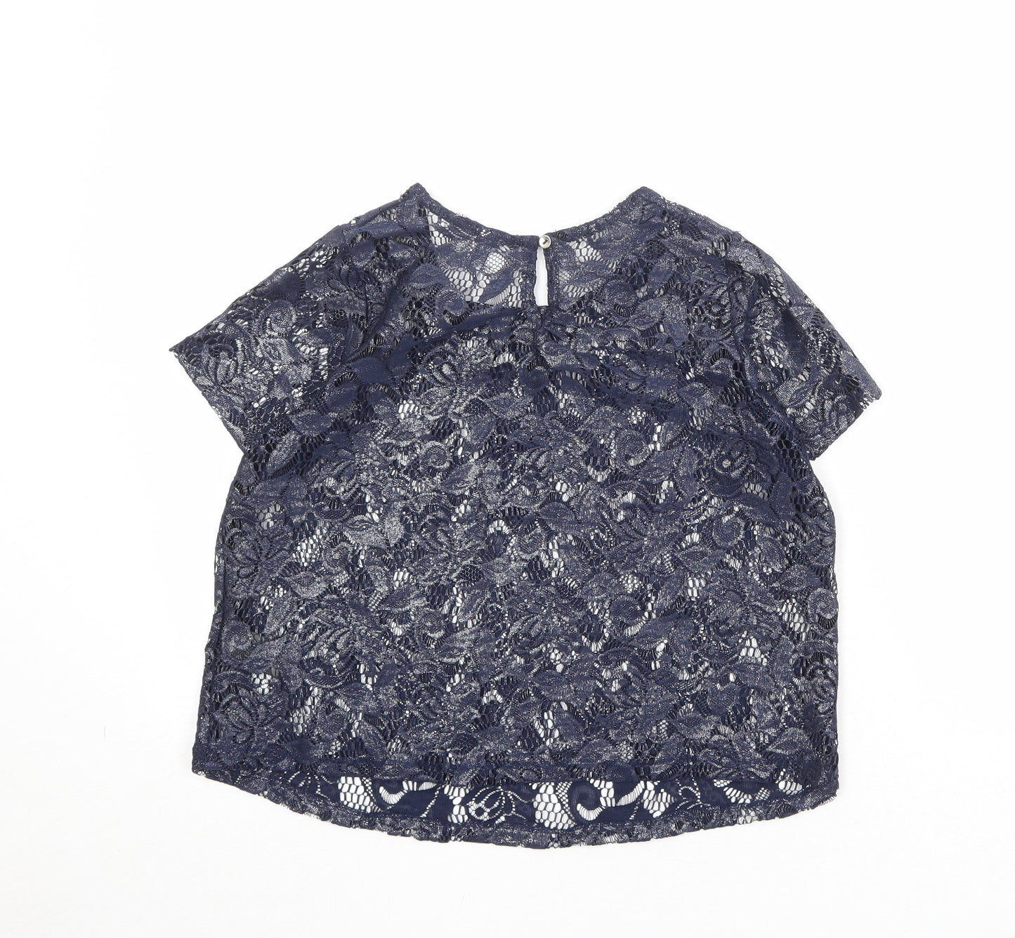 Debenhams Womens Blue Polyester Basic Blouse Size 8 Boat Neck