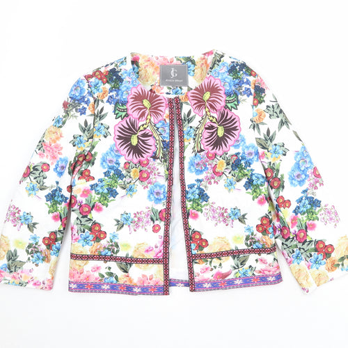 Jessica Graaf Womens Multicoloured Floral Jacket Blazer Size S Hook & Eye