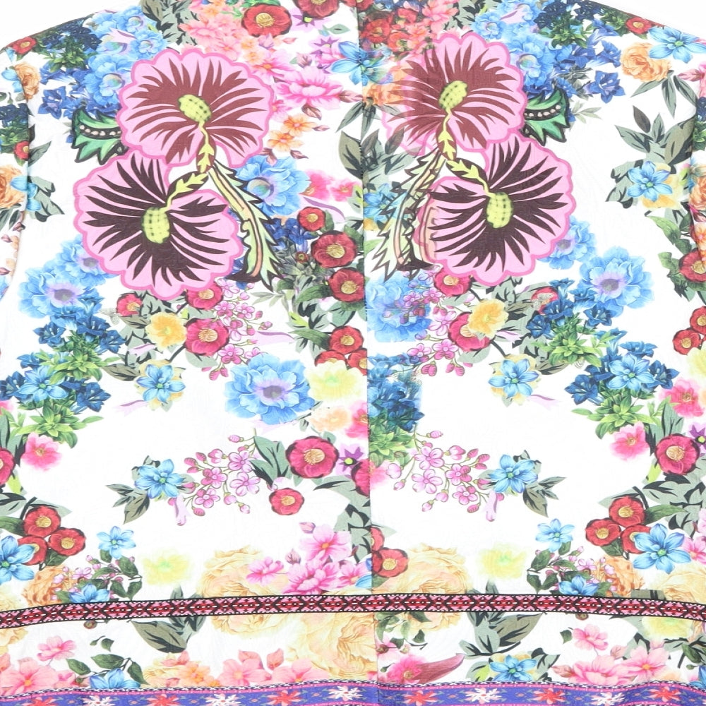 Jessica Graaf Womens Multicoloured Floral Jacket Blazer Size S Hook & Eye