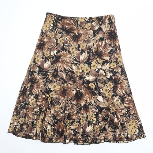 Per Una Womens Multicoloured Floral Polyester Swing Skirt Size 16