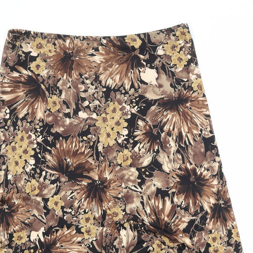 Per Una Womens Multicoloured Floral Polyester Swing Skirt Size 16