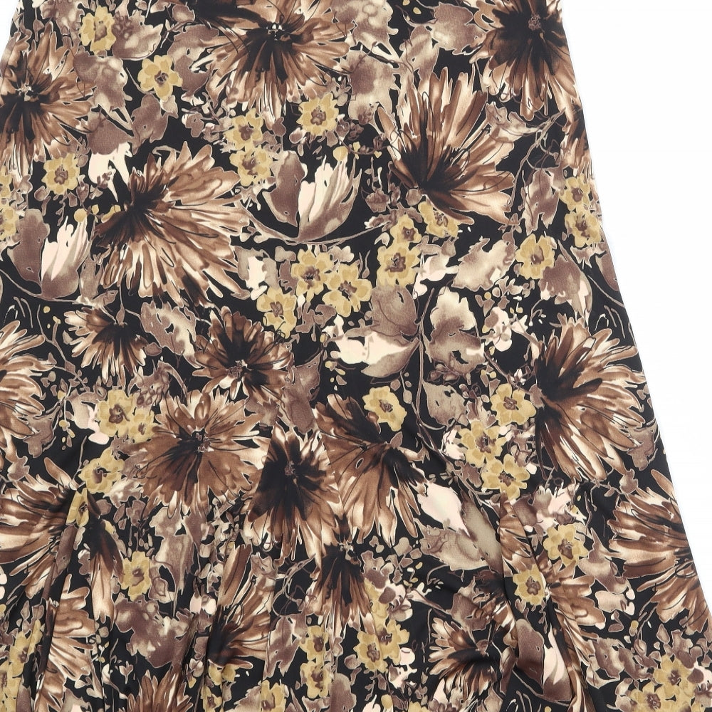 Per Una Womens Multicoloured Floral Polyester Swing Skirt Size 16