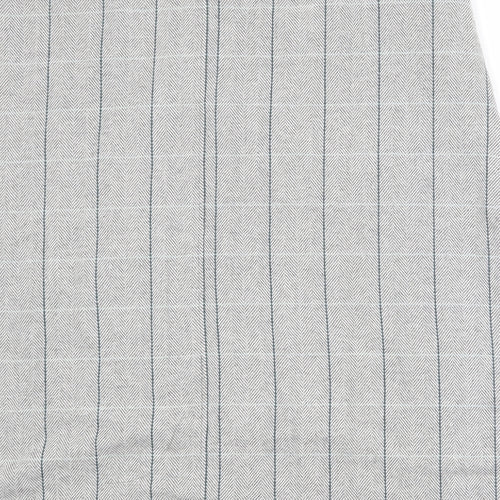 Cotton Traders Womens Grey Geometric Polyester A-Line Skirt Size 22 Zip