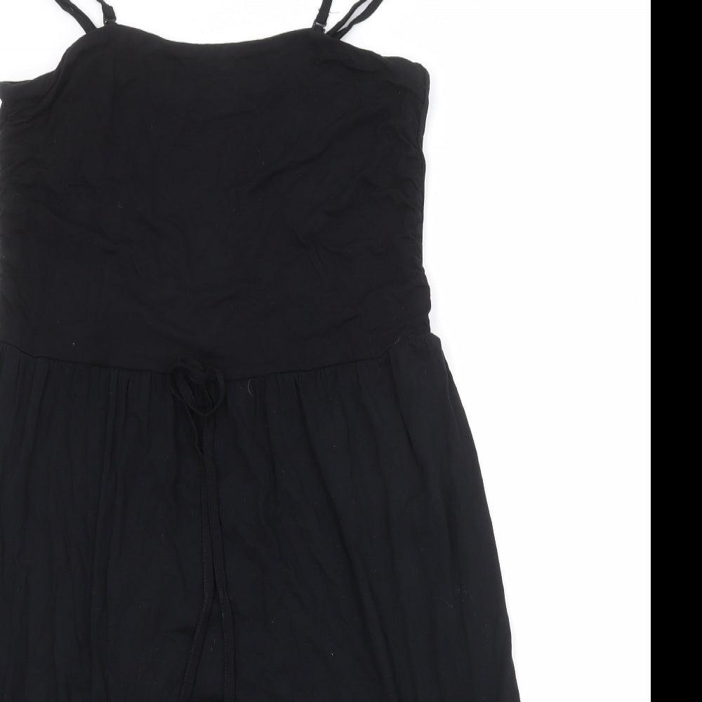 Bonmarché Womens Black Viscose Tank Dress Size 18 Square Neck Pullover