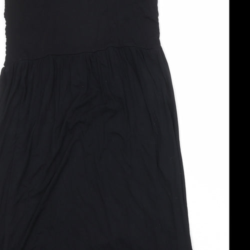 Bonmarché Womens Black Viscose Tank Dress Size 18 Square Neck Pullover