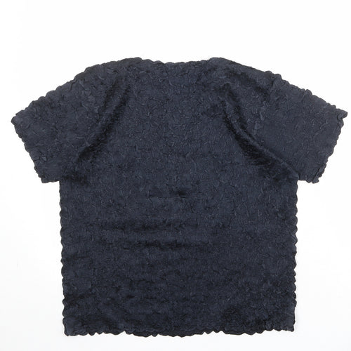 Molly Jo Womens Black Polyester Basic T-Shirt Size M Round Neck
