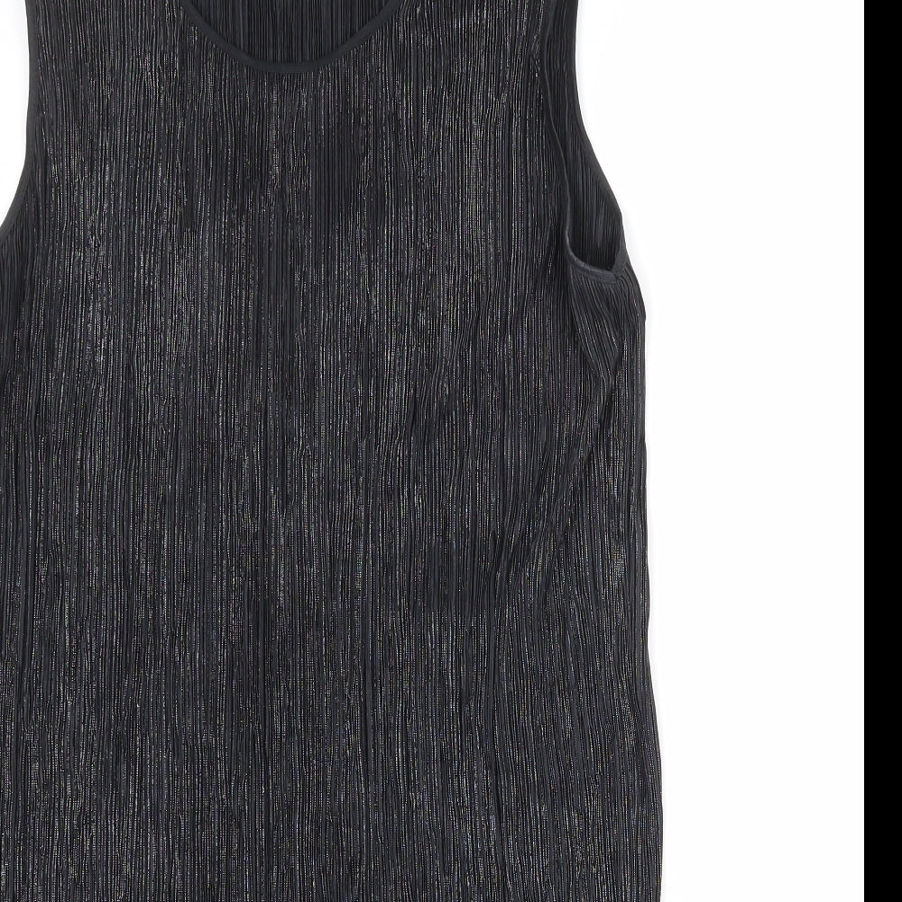 Principles Womens Black Polyester A-Line Size 14 Round Neck Pullover