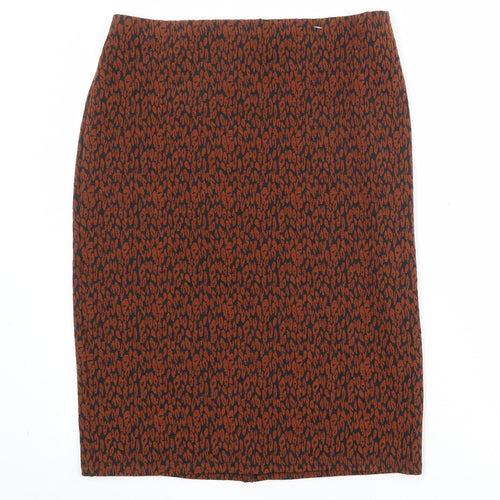 Bonmarché Womens Brown Geometric Polyester A-Line Skirt Size 14