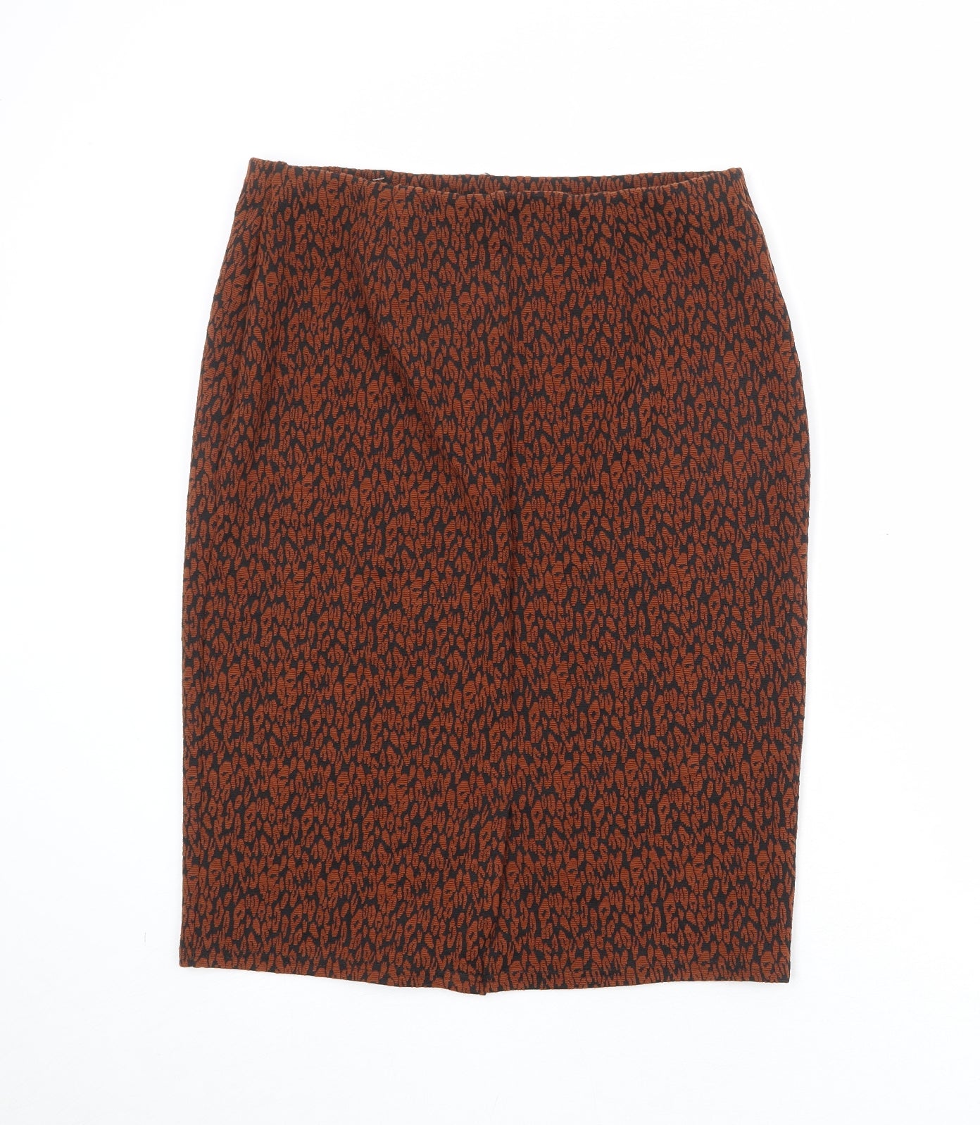 Bonmarché Womens Brown Geometric Polyester A-Line Skirt Size 14