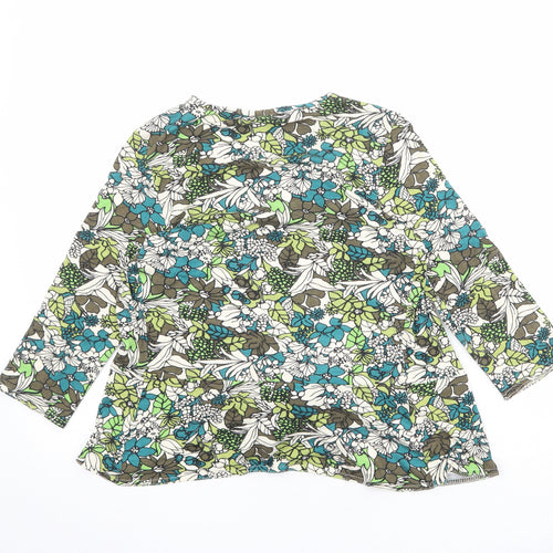 Topshop Womens Multicoloured Floral Viscose Basic Blouse Size 10 V-Neck - Tie Front