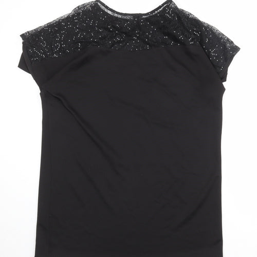 River Island Womens Black Polyester A-Line Size 12 Round Neck Pullover