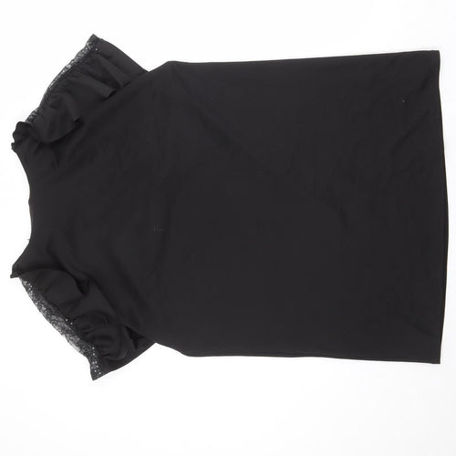 River Island Womens Black Polyester A-Line Size 12 Round Neck Pullover